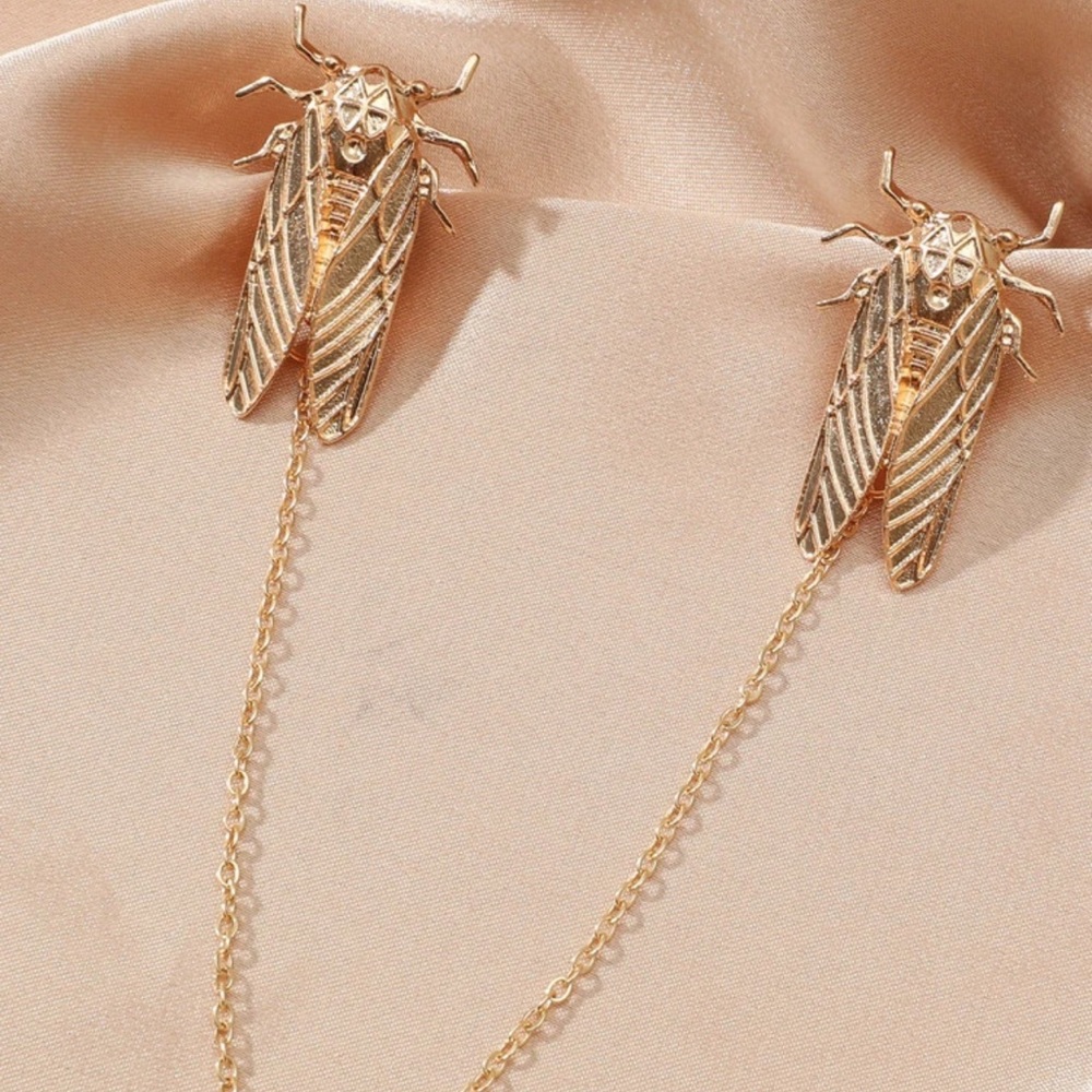 🐛 Cicada Insect Bug Chains Collar Tips 🐜 - Picture 2 of 3
